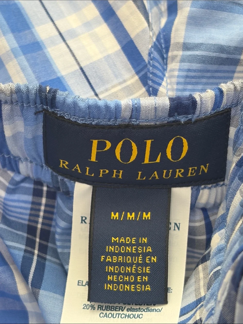 Polo Ralph Lauren Blue Plaid Boxer Shorts Underwear Men’s Sz M NWT